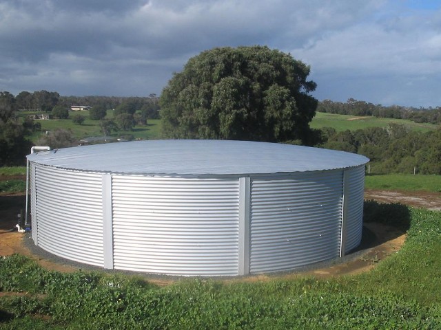 Large capacity Highline water tank installed on top of a hill perfect for home and gardening needs